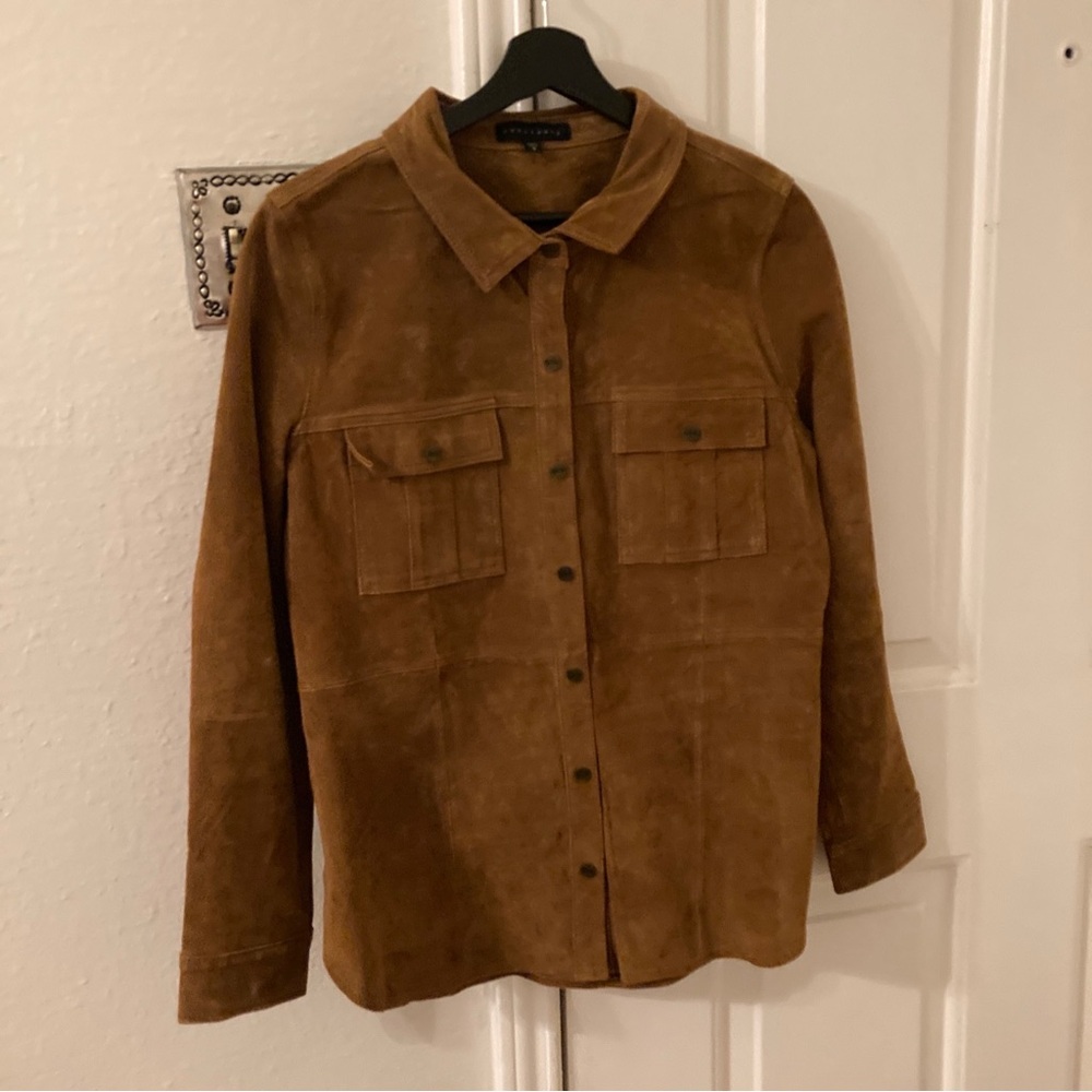 sanctuary leather shirt size small